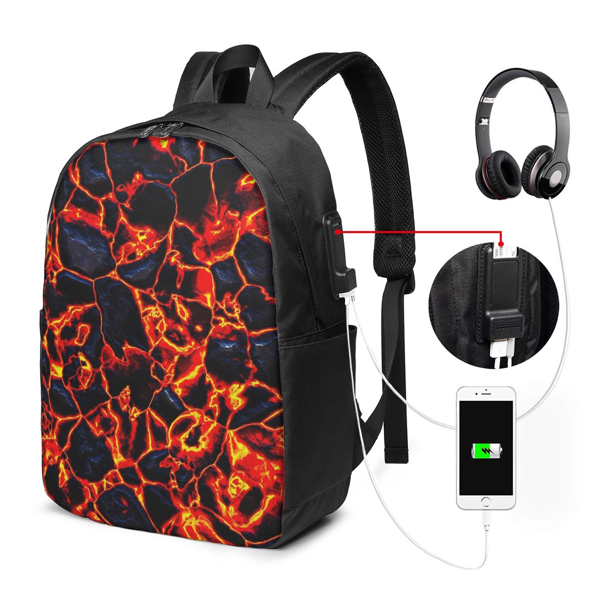 حقيبة ظهر بتصميم بركان الماغما - مراجعة Laptop Bag وسعره