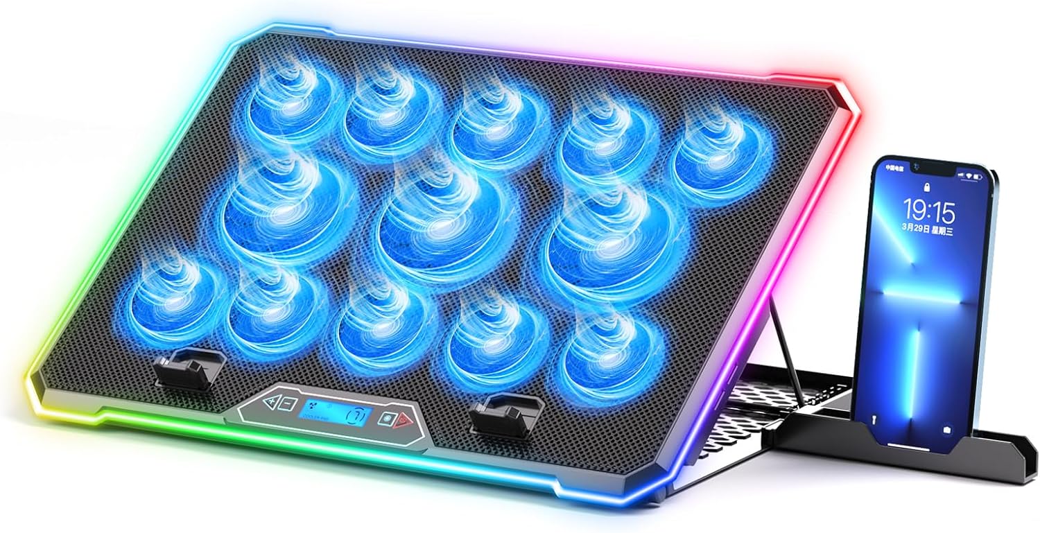 كمبيوتر محمول RGB وسادة تبريد  - مراجعة Laptop Cooling Pad وسعره
