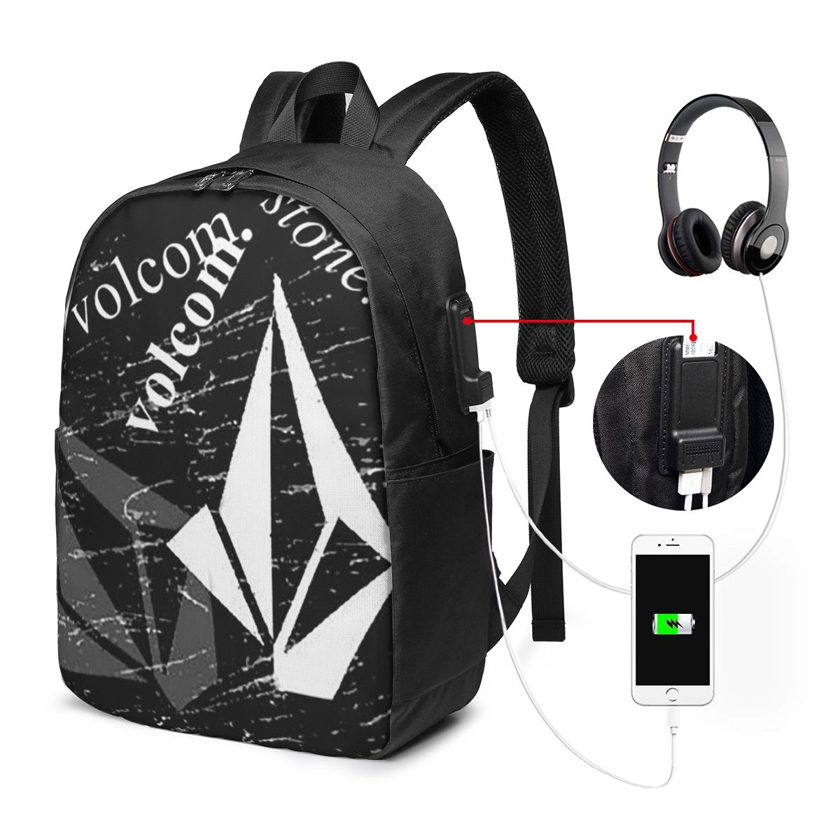 حقيبة ظهر بشعار V-Volcom، حقيب - مراجعة Laptop Bag وسعره