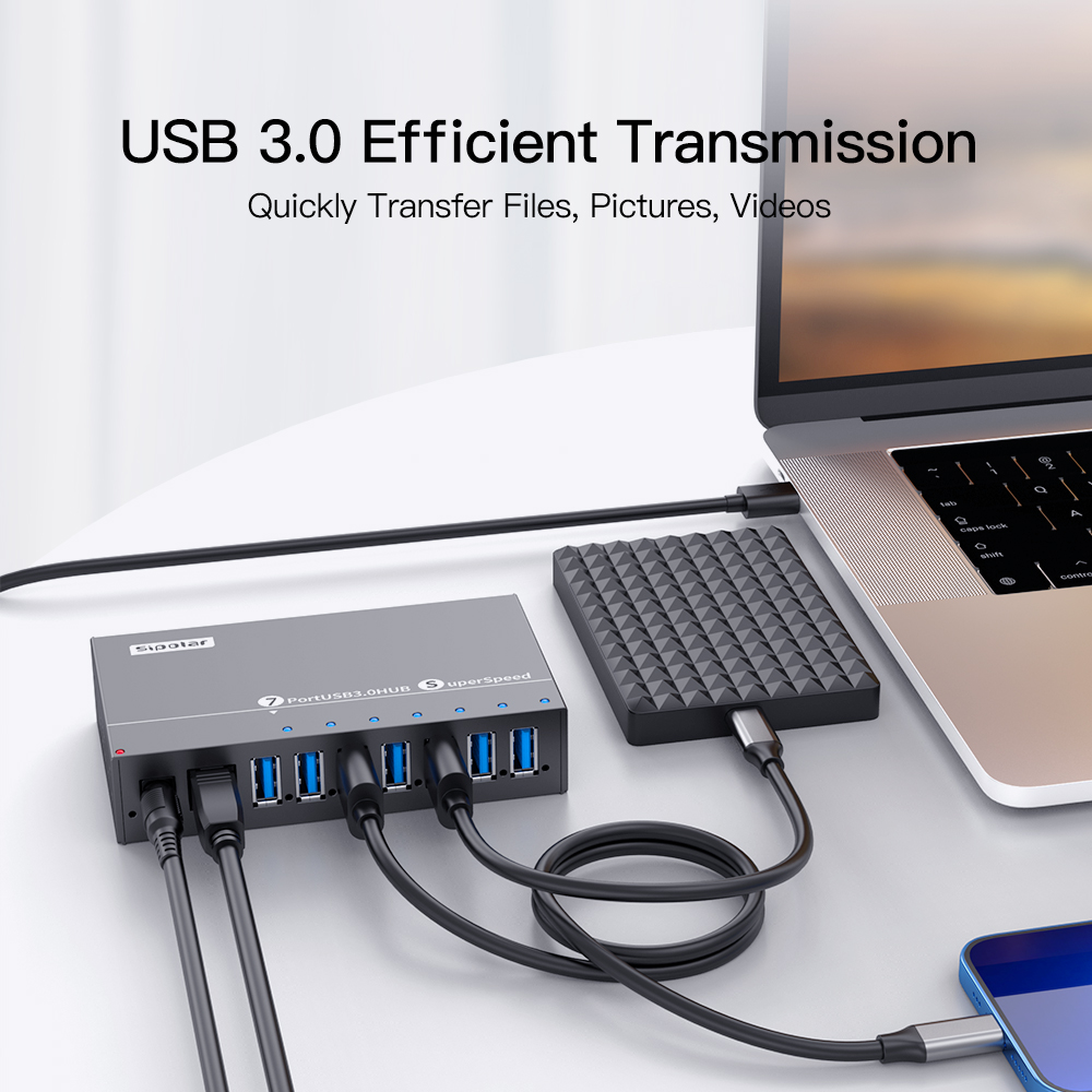 A173 موزع USB صناعي معدني بـ 7 - مراجعة Usb Hub وسعره